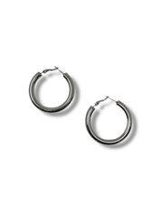 Granite grey hoop earrings (large)