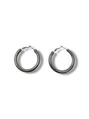 Granite grey hoop earrings (large)