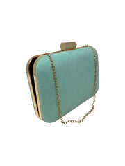 Turquoise Suede Clutch