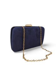 Navy Faux Suede Clutch