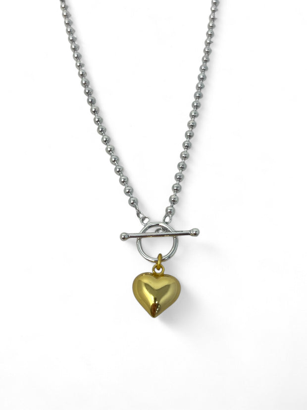 T - Bar Heart Necklace