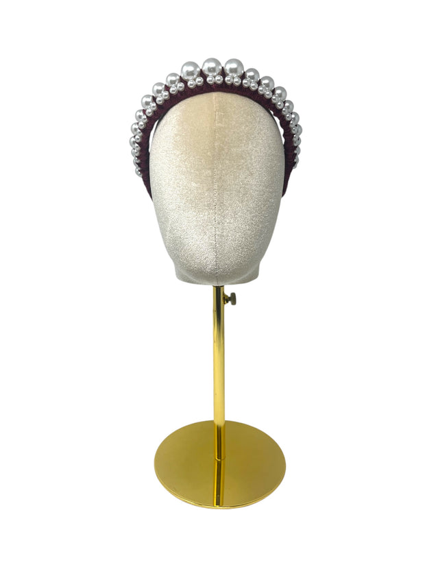 PEARL HEADBAND - BURGUNDY