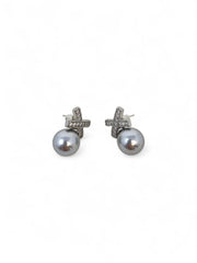 Pearl stud earrings