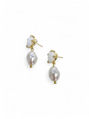 'Cassie' White Earrings