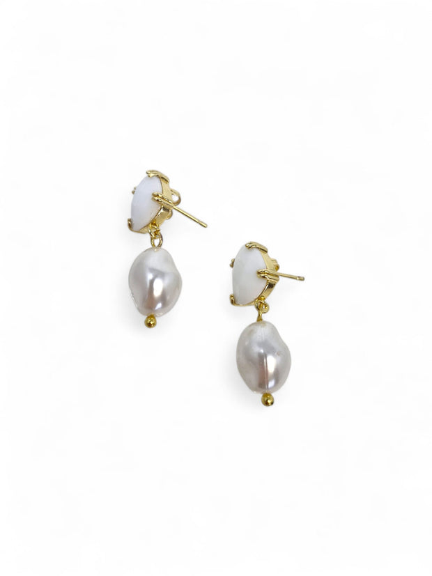 'Cassie' White Earrings