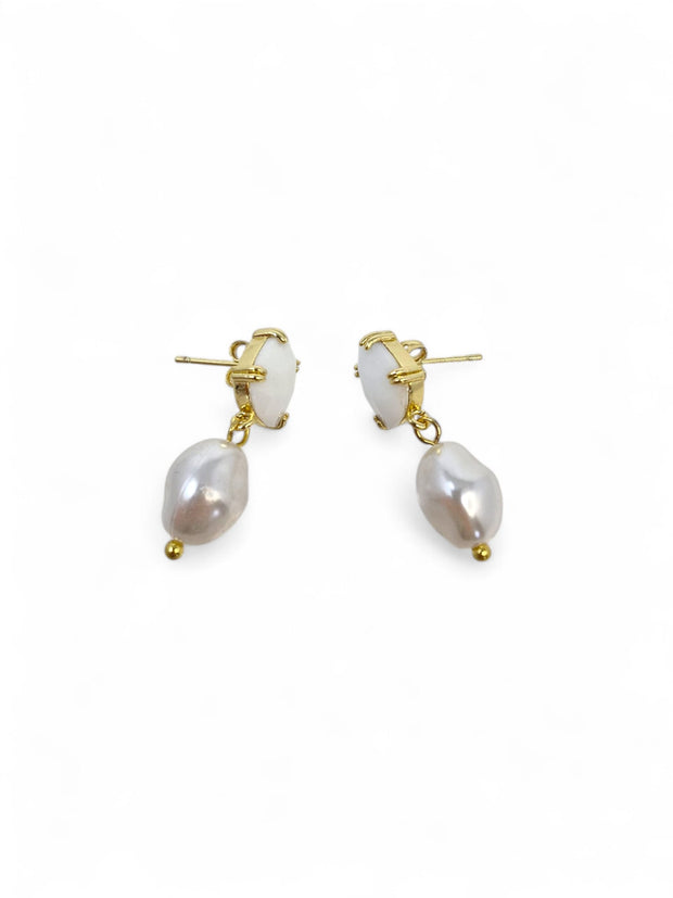 'Cassie' White Earrings