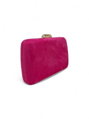 Pink Faux Suede Clutch