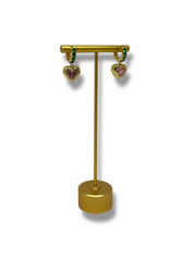 Pink Heart Drop Earrings