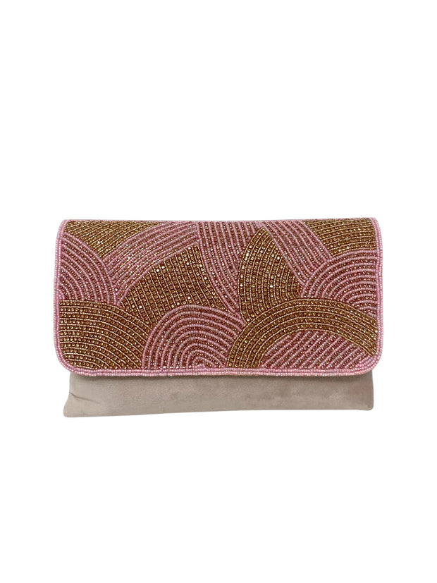 Pink & Gold Sequin Clutch