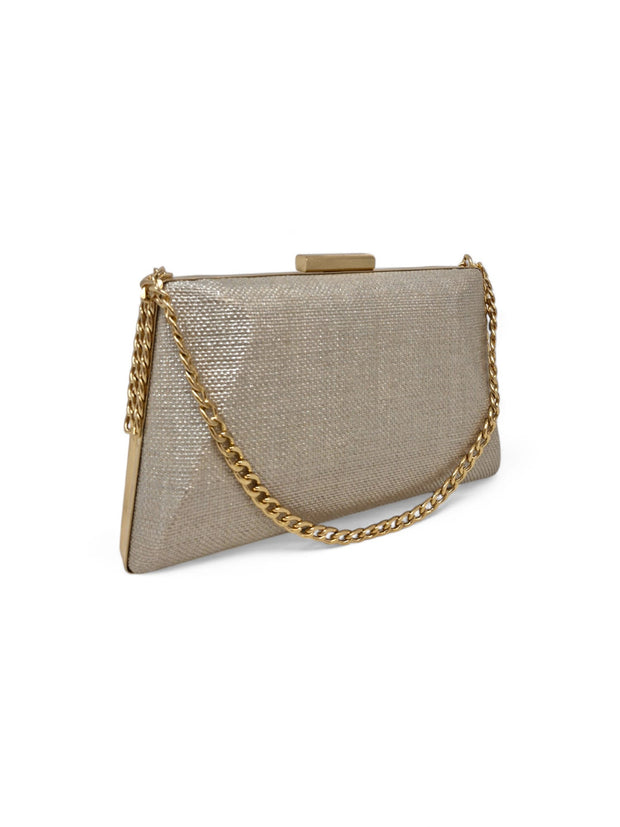 Light Gold Raffia Clutch