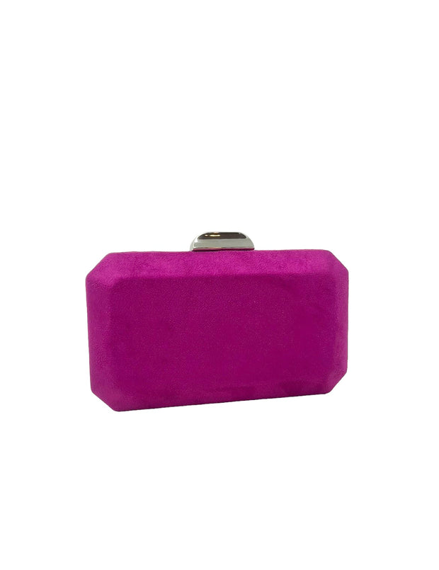 Raspberry Pink suede Clutch bag