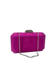 Raspberry Pink suede Clutch bag