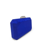 Royal Blue Suede  Cubic Clutch