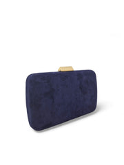 Navy Faux Suede Clutch