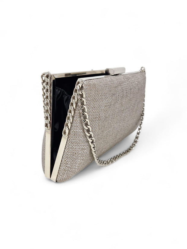 Stone Raffia Clutch Bag