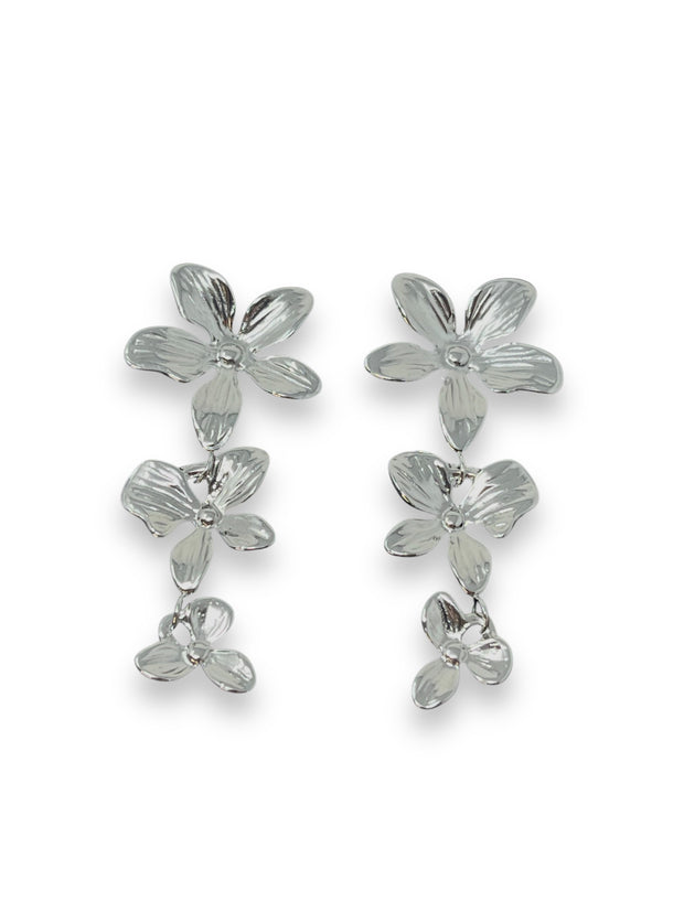 Silver Daisy Drop earrings