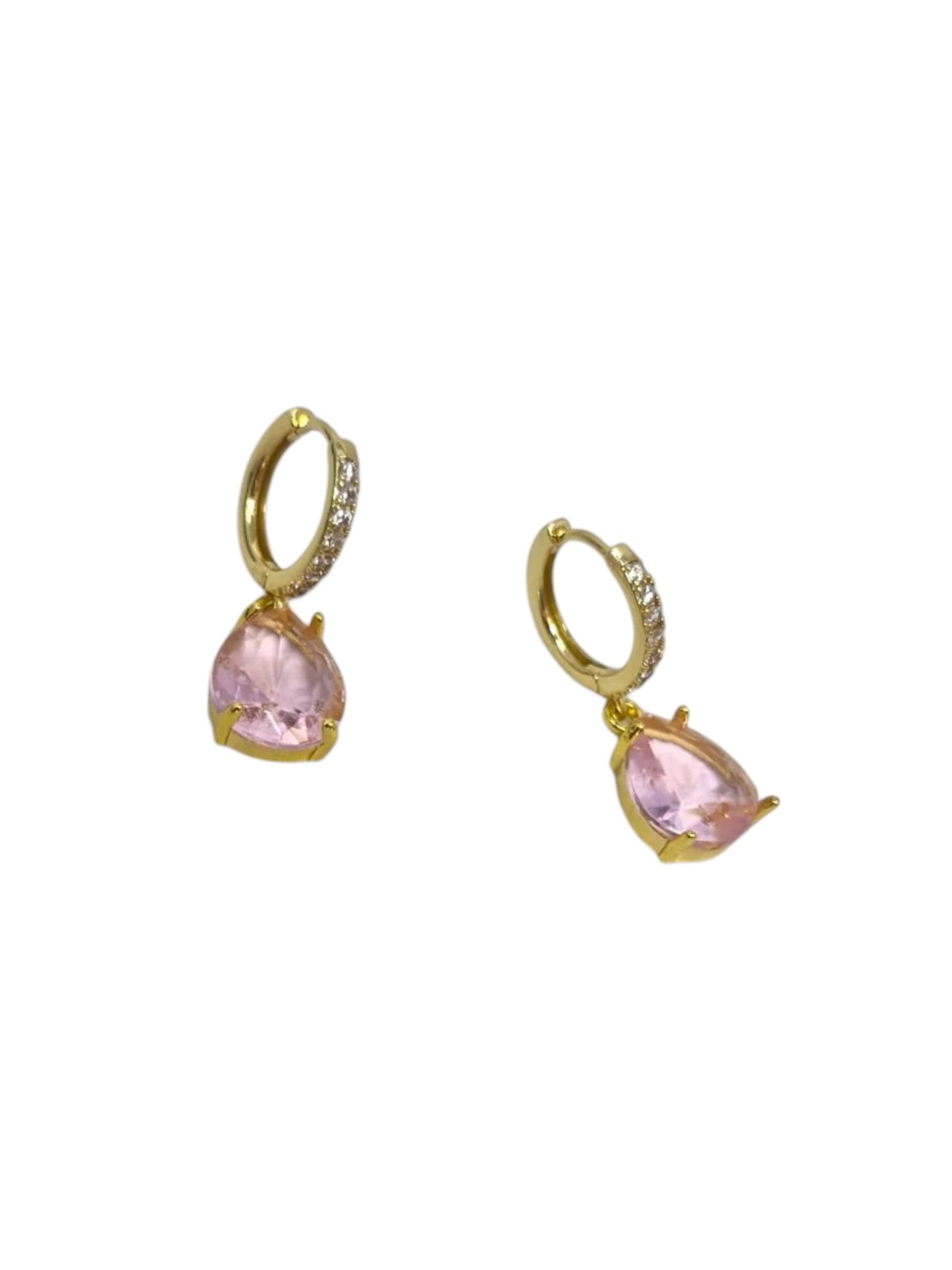 'Mazie' Blush Pink Crystal Huggies