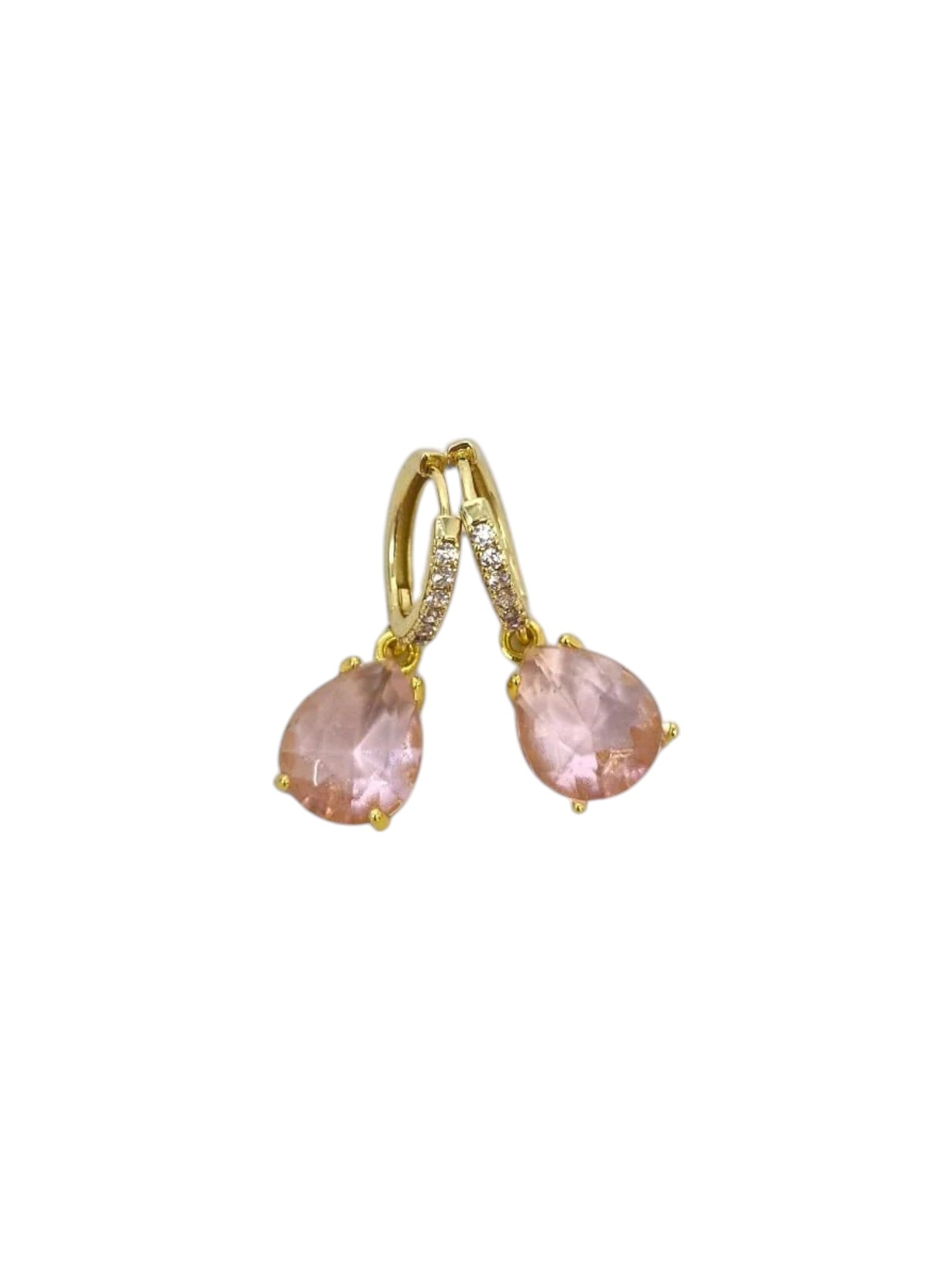 'Mazie' Blush Pink Crystal Huggies
