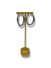 Granite grey hoop earrings (large)