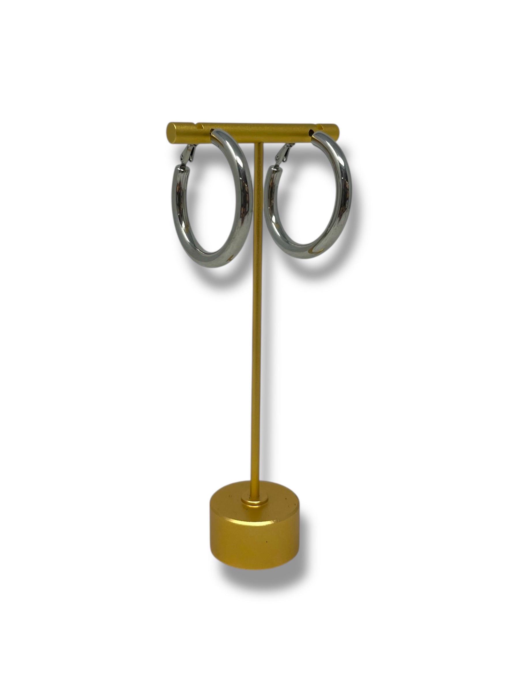 Granite grey hoop earrings (large)