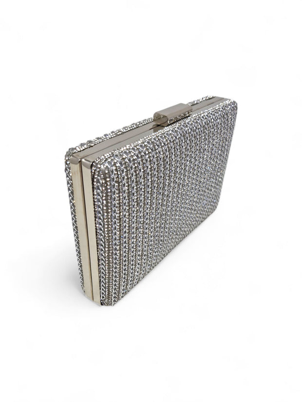 Silver Diamante Clutch