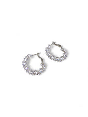 'Cora' Silver Crystal Hoops