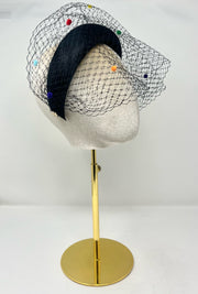 Padded headband with spotted veiling