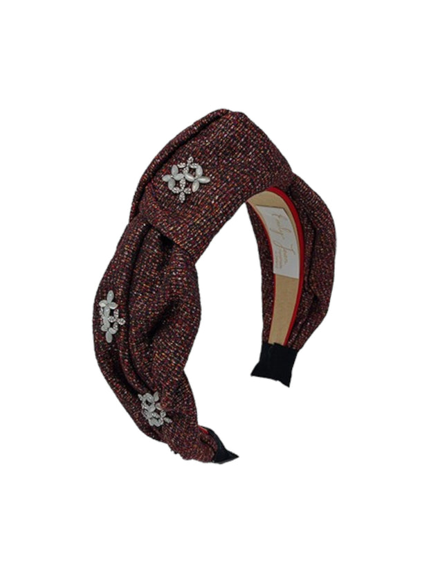 'Ailbhe' Tweed Headband Burgundy