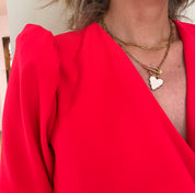 White Heart Necklace