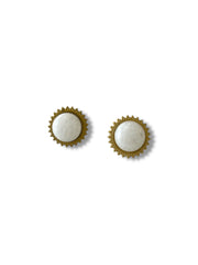 White Stud Earrings