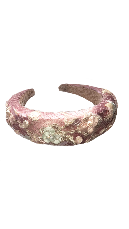 'Anna' Floral Headband Pink