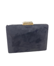 BLACK FAUX SUEDE CUBIC CLUTCH