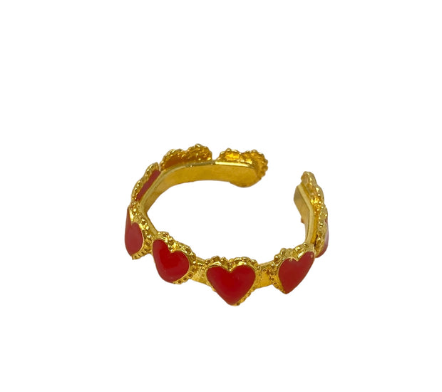 RED HEART BAND RING