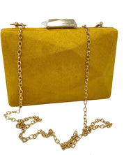 Mustard Faux Suede Cubic Clutch