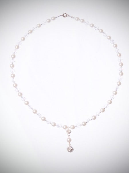 Pearl & Crystal Pendent Necklace