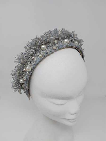 'Diva' Pearl Headband Silver