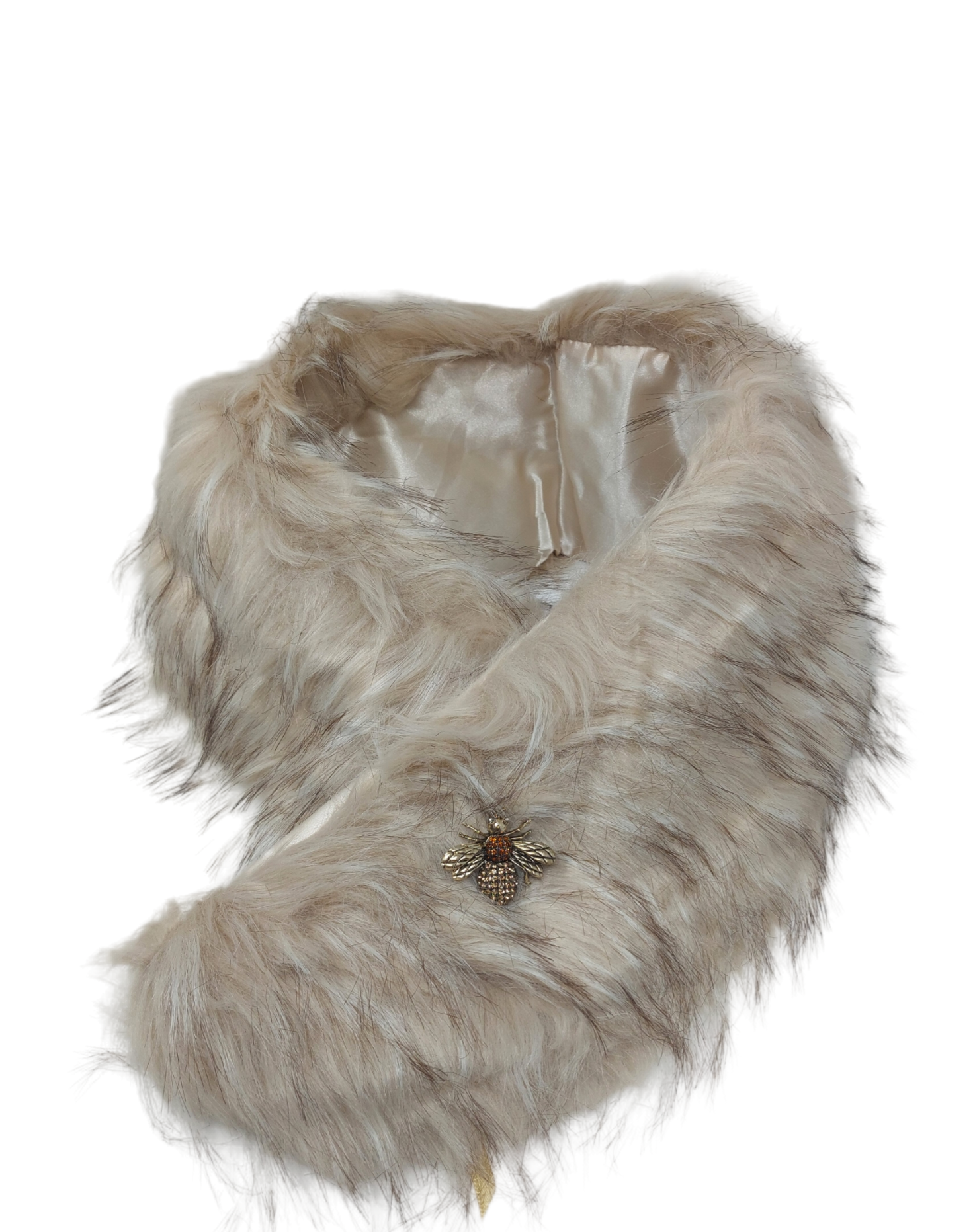 Faux Fur Stole in Camel