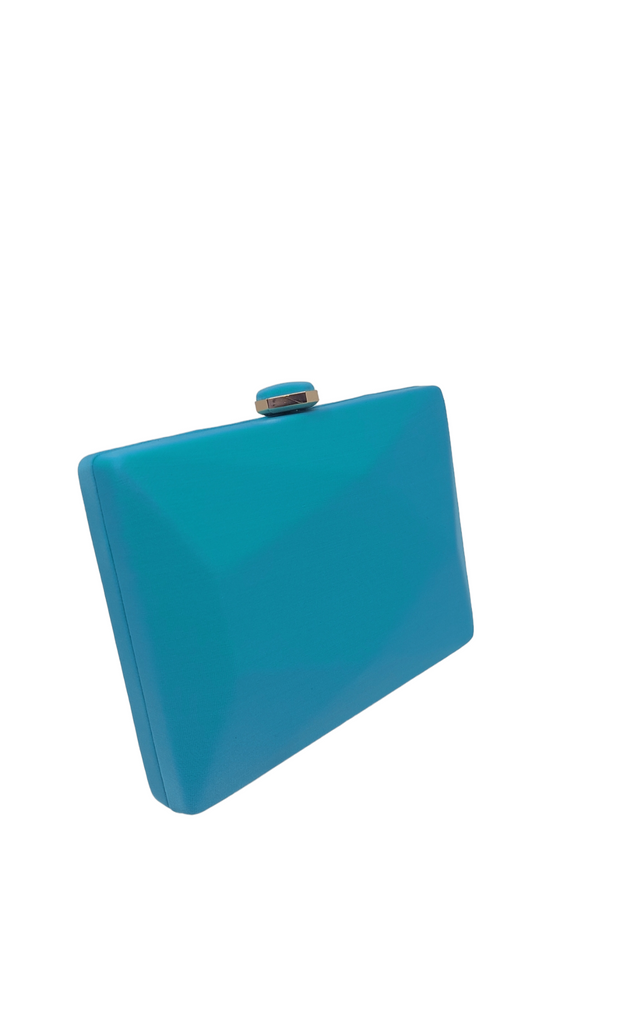 TURQUOISE CUBIC CLUTCH