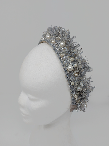 'Diva' Pearl Headband Silver