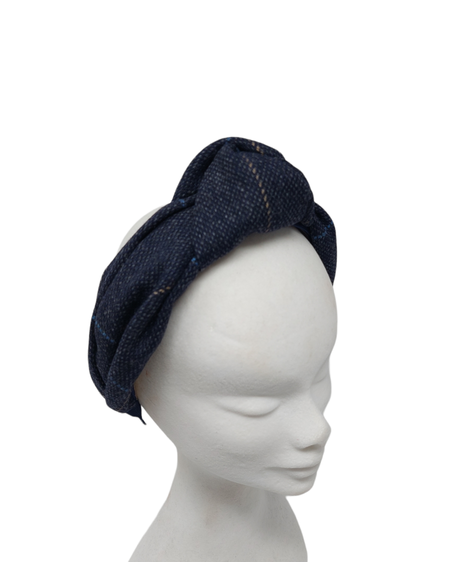 'Nora' Irish Tweed Headband Navy
