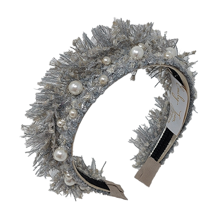 'Diva' Pearl Headband Silver