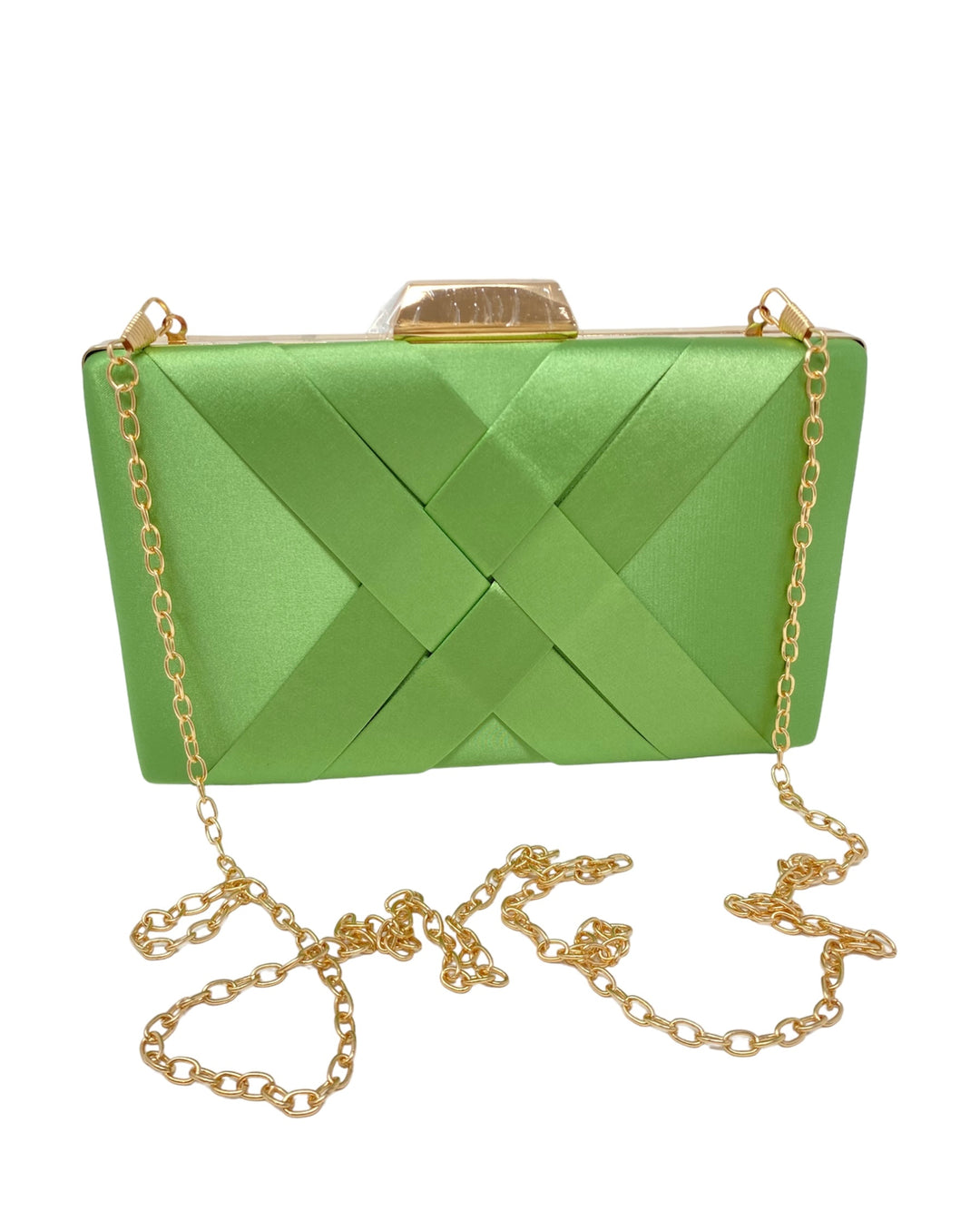 Newest Pleated Convertible Swing Clutch Bag - Green