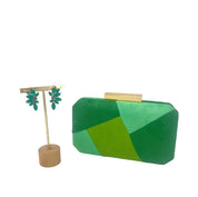 Green Pattern Clutch