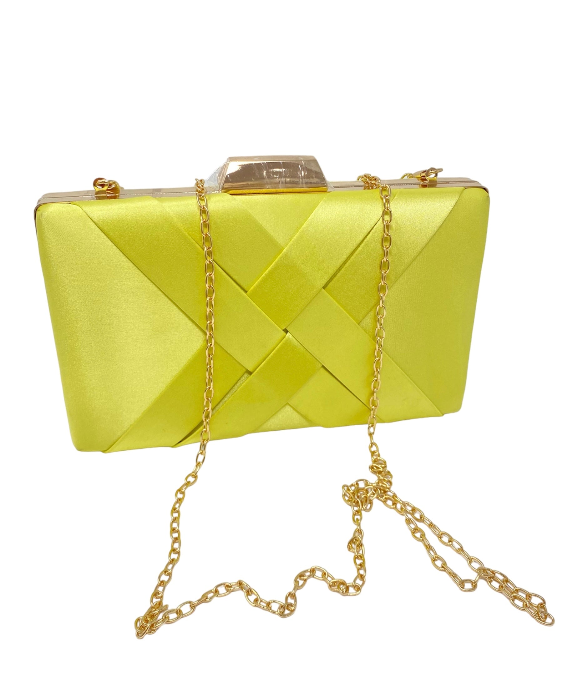 Lime Green Pleated Clutch