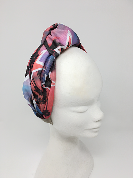 Miami Stars Printed Headband Pink & Purple