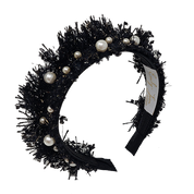 'Diva' Pearl Headband Black