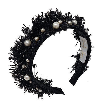 'Diva' Pearl Headband Black