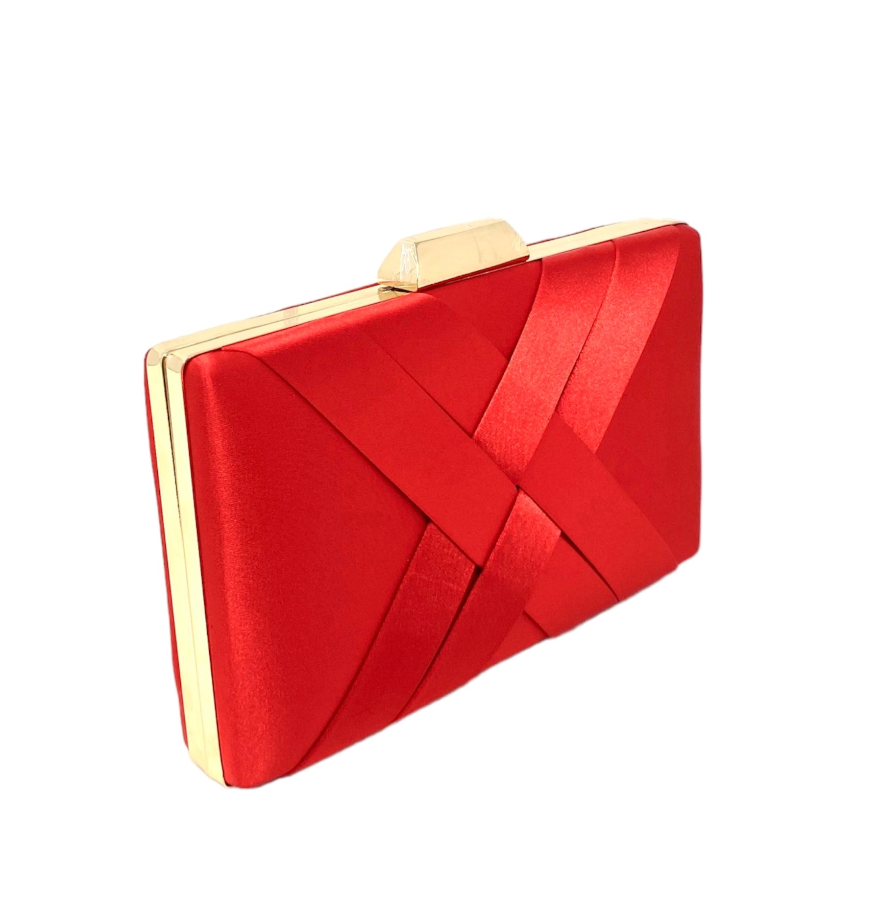 Cherry Red Pleated Clutch