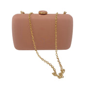 Salmon Pink Satin Clutch