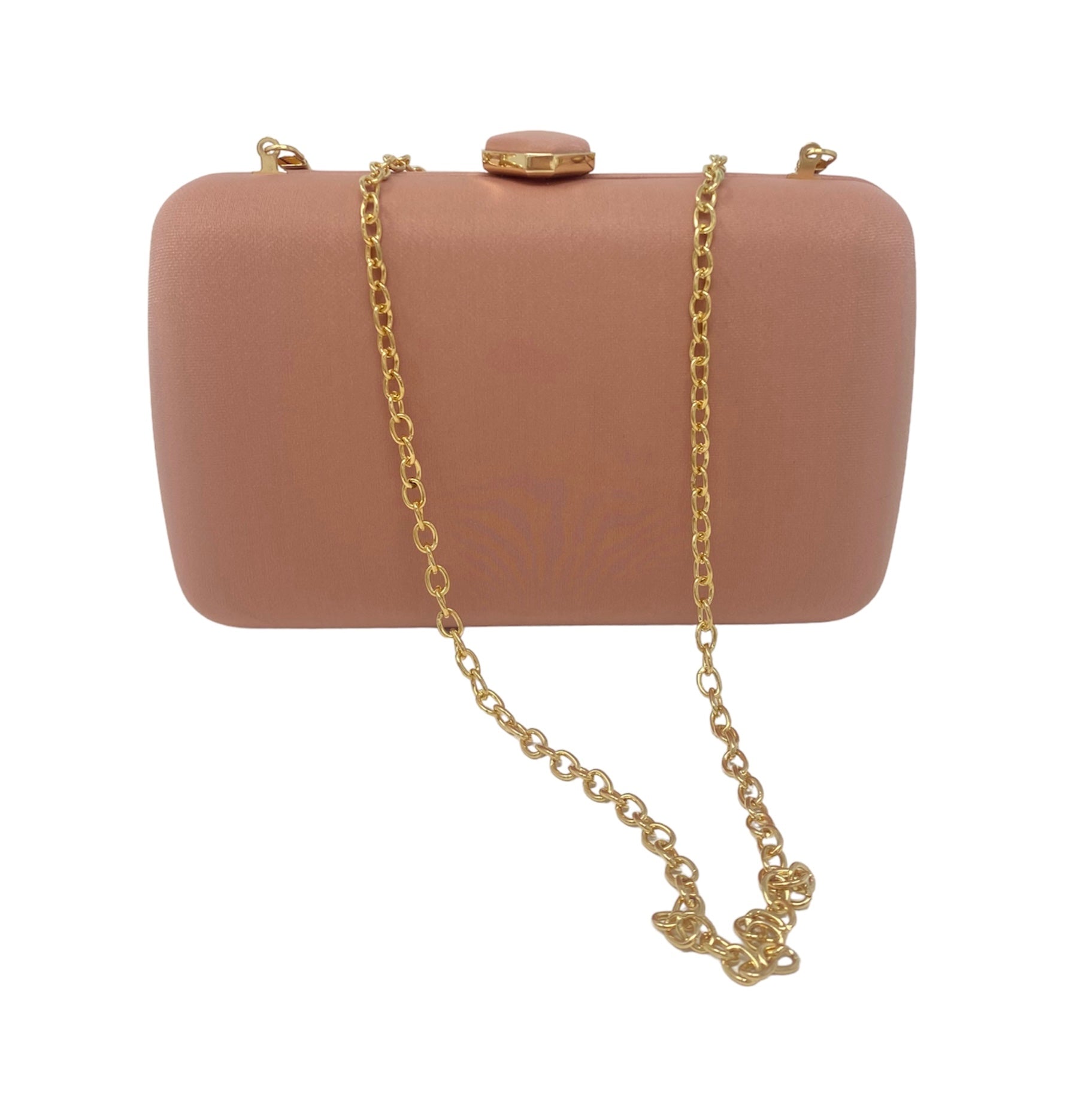 Salmon Pink Satin Clutch